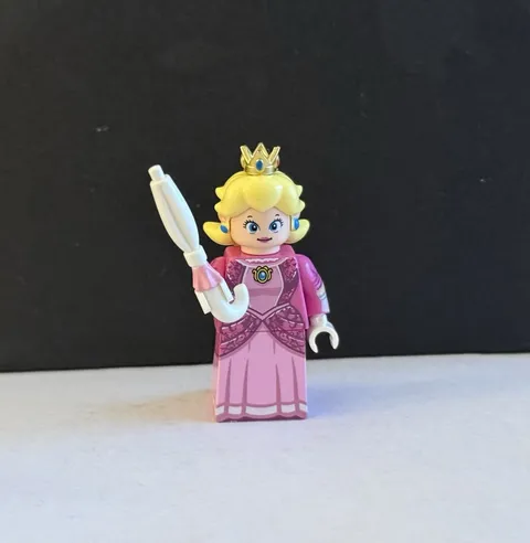 LEGO Super Mario Princess Peach minifigure custom pad printed