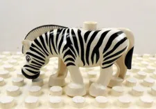 Lego Duplo Figure Zebra white/black w/ black top mane (Reduced - Moderate Wear)