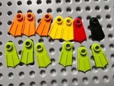 LEGO 2599a Minifigure Footgear Flipper Bulk Orange Yellow Lime Black Red 13pcs