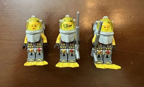 LEGO Atlantis Diver Minifigure Lot x3 w/ Diving Gear