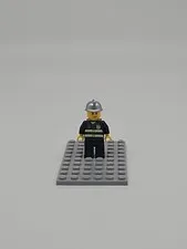 LEGO Fire Man City Silver Helmet Angry Eyebrows Reflective Stripes 7906 cty0044