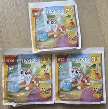 NEW Lot Of 3 LEGO 30714 Creator 3 in 1 Orange Cat 79pcs New