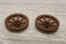 Lego 2470 Reddish Brown Wheel Wagon Small 27mm D. Piece Part Lot Of 2
