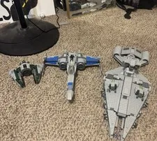 LEGO STAR WARS LOT  Light Cruiser, X Wing (2016) And Yoda Star Fighter (2017)