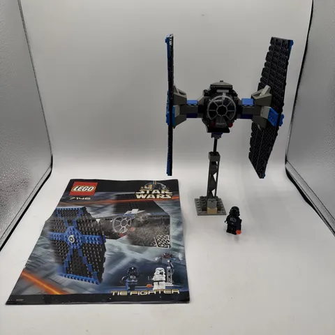 Lego Star Wars 7146 TIE Fighter W/ Instruction Manual - Stormtrooper is MISSING
