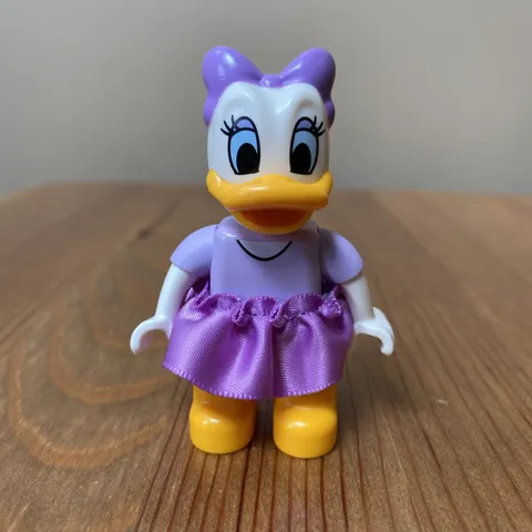 LEGO Duplo Disney Daisy Duck Figure with Purple Lavender Fabric Dress Skirt