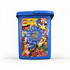 Vintage 1987 Lego System Blue Brick Bucket Storage Bin Container No Lid