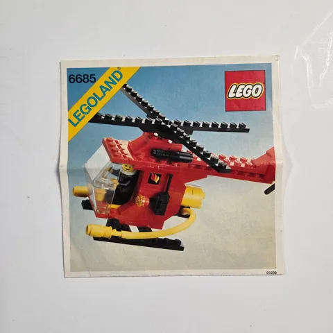 LEGO Instruction Manual 6685 Legoland Fire Copter Red Vintage 1982 Town Set