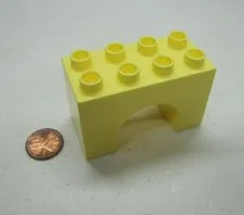LEGO DUPLO ARCHWAY LIGHT YELLOW 2x4 ARCH TOWER BLOCK Disney Castle 2" Tall
