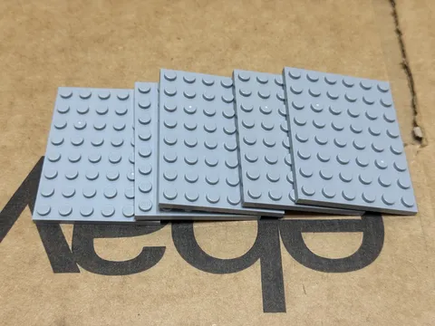 LEGO Parts - Light Bluish Gray Plate 6 x 8 - No 3036 - QTY 5