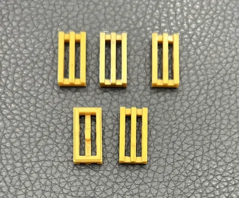 Lego Parts Grill Grate Plates 1x2 Pearl Gold Lot 5 Replacement Part #2412 2412b
