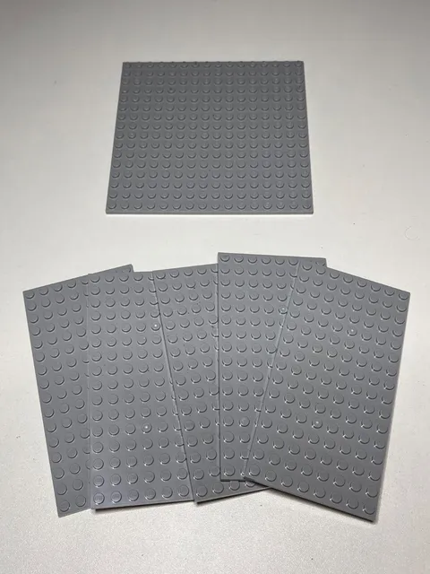 LEGO Light Bluish Gray Plate Lot 16x16 & (5) 8x16 Base Plates