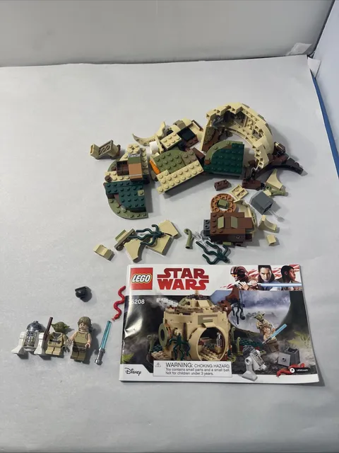 LEGO Star Wars Yoda's Hut 75208 w/ 3 Mini-Figs & Manual As-Is Parts