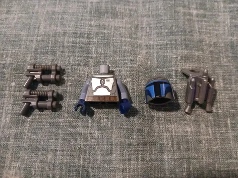 LEGO Star Wars Jango Fett Minifigure Parts Lot sw0468 Helmet Torso Jetpack...