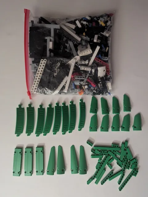 LEGO Technic Green Panels And Parts 1.5 Pounds Bulk Lot Genuine