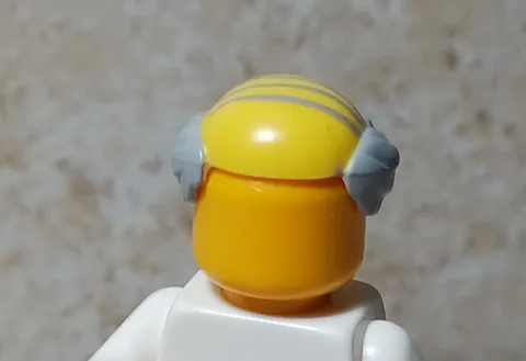 New LEGO Balding Hair Gray Grandpa Ring Comb Over Strands Dad Prof Yellow Bald