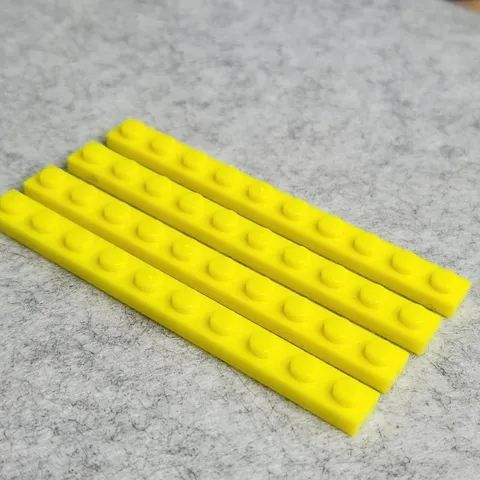 LEGO 4477 Plate 1 x 10 Neon Yellow x4 Genuine