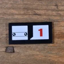 LEGO Black Tile 2x4 White BrickHeadz Head & Word Balloon Red Number 87079pb0388