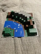 LEGO 6024px2 Raised 32x32 Canyon Baseplate Blue River Green Plants Vintage Print
