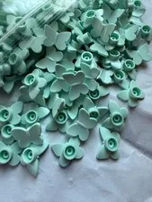 LEGO-NEW-#80674-LIGHT AQUA-BUTTERFLY w/ STUD HOLDER -10 PIECES