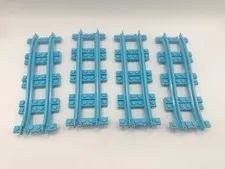 Lego Friends Blue Rollercoaster Railroad Track From Set #41130 - 4 Pieces