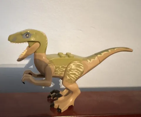 LEGO Velociraptor Dinosaur Figure Animal Tan & Light Green 1 Piece