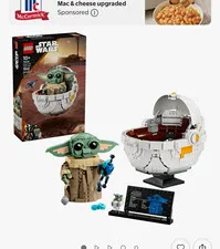 LEGO Star Wars Grogu with Hover Pram Display Plate Included 1048pc 75403