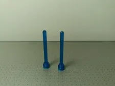 Lego Space 2 x Trans Dark Blue Antenna Part 3957a from 6990 Monorail. Nibbled.