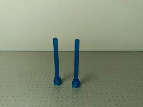 Lego Space 2 x Trans Dark Blue Antenna Part 3957a from 6990 Monorail. Nibbled.
