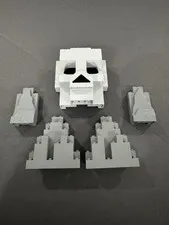 LEGO Rock Skull Wall Panel Lot 5 Gray Castle Mountain Parts 7074 2003 Genuine