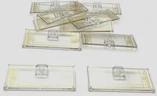 Lego 10 New Trans-Clear Doors 1 x 3 x 6 w/ Stud Handle Gold Lattice Flowers