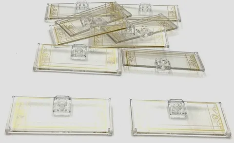 Lego 10 New Trans-Clear Doors 1 x 3 x 6 w/ Stud Handle Gold Lattice Flowers