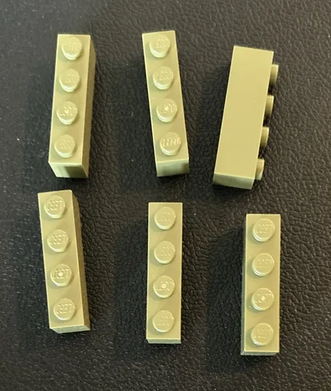 Lot Of 6 Lego 1x4 Brick 3010 Olive Green Replacement Parts Set
