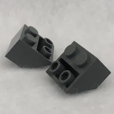 LEGO 3660 Dark Bluish Gray Slope, Inverted 45 2 x 2 with Flat Bottom Pin (x2)