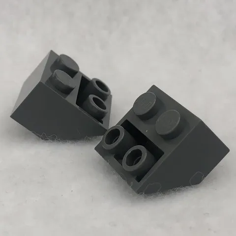 LEGO 3660 Dark Bluish Gray Slope, Inverted 45 2 x 2 with Flat Bottom Pin (x2)