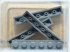 LEGO Parts - Dark Bluish Gray Plate 1 x 6 - No 3666 - QTY 5