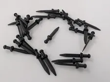 Lego x25 New Black Minifigure Weapon Sword Roman Gladius Thick Crossguard #18034