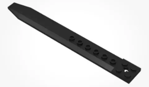 Lego Part 62743 Plate with Angled Side Extensions Axle Hole Rotor Blade Black x1