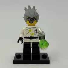 Lego Crazy Scientist Minifigure Collectible Series 4 CMF Complete