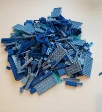 Assorted Blue LEGO 1 Pound Bulk Lot Brick and Random Assortment of Parts