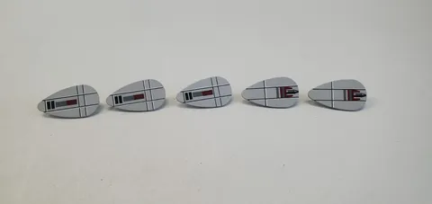 Lego Star Wars Shield Oval SW Pattern Small Rocket at Top Gray Lot Of 5