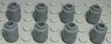 Lego Brick Round 1x1 New Dark Grey 8 Pieces