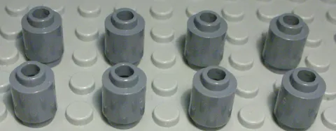 Lego Brick Round 1x1 New Dark Grey 8 Pieces