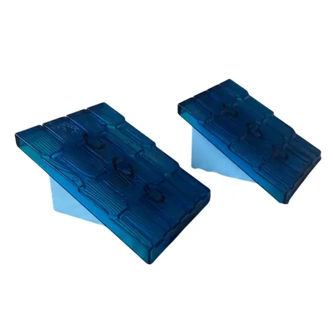 2 Duplo Lego Blue Shingled Roof Slope Bricks Pieces Transparent Top Bob Builder