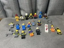 Lego Figures Mixed Lot City Police Fireman Astronaut Burglar Skateboard Toy