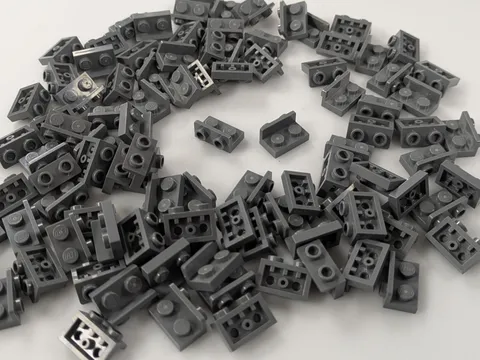 Lego x100 New Dark Bluish Gray Bracket 1 x 2 - 1 x 2 Inverted # 99780