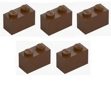 LEGO 5x Brick 1x2 Reddish Brown Brown 3004 4211149 Building Block New Basic Building Block