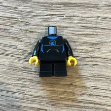 Lego - Minifigure Torso & Legs - Black / Blue, Wet Dive Suit, Zipper Back
