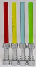 Lego 4 Flat Silver Handle Light Sabers Lot For Star Wars Minifigures