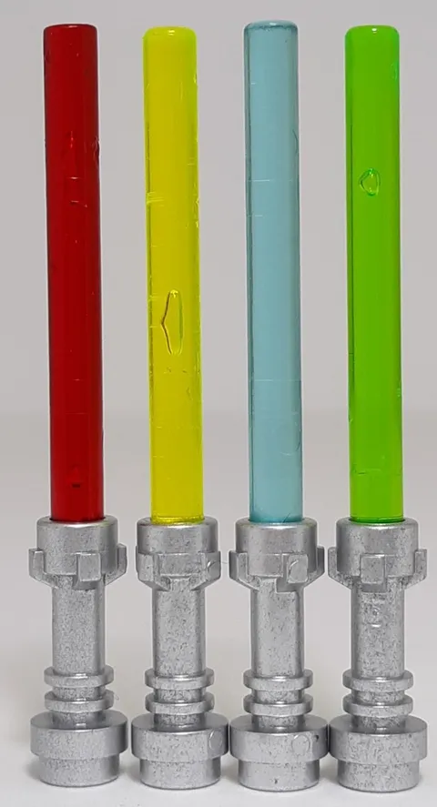 Lego 4 Flat Silver Handle Light Sabers Lot For Star Wars Minifigures